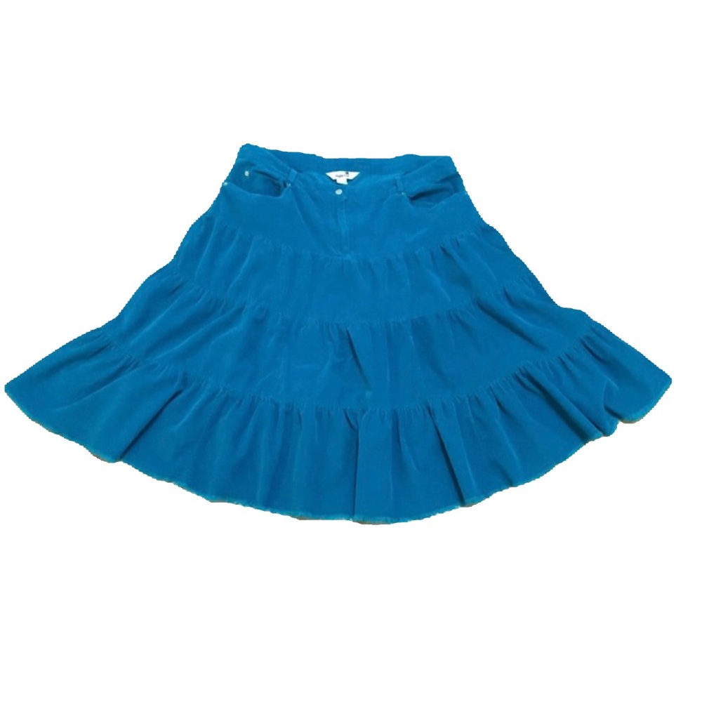 Sugarfly Western Corduroy Tiered Raw Hem Skirt 16